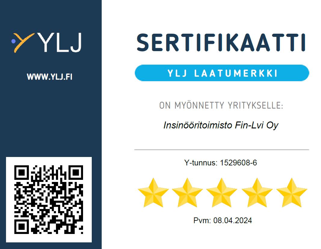 YLJ Laatumerkki -sertifikaatti, Insinööritoimisto Fin-Lvi Oy